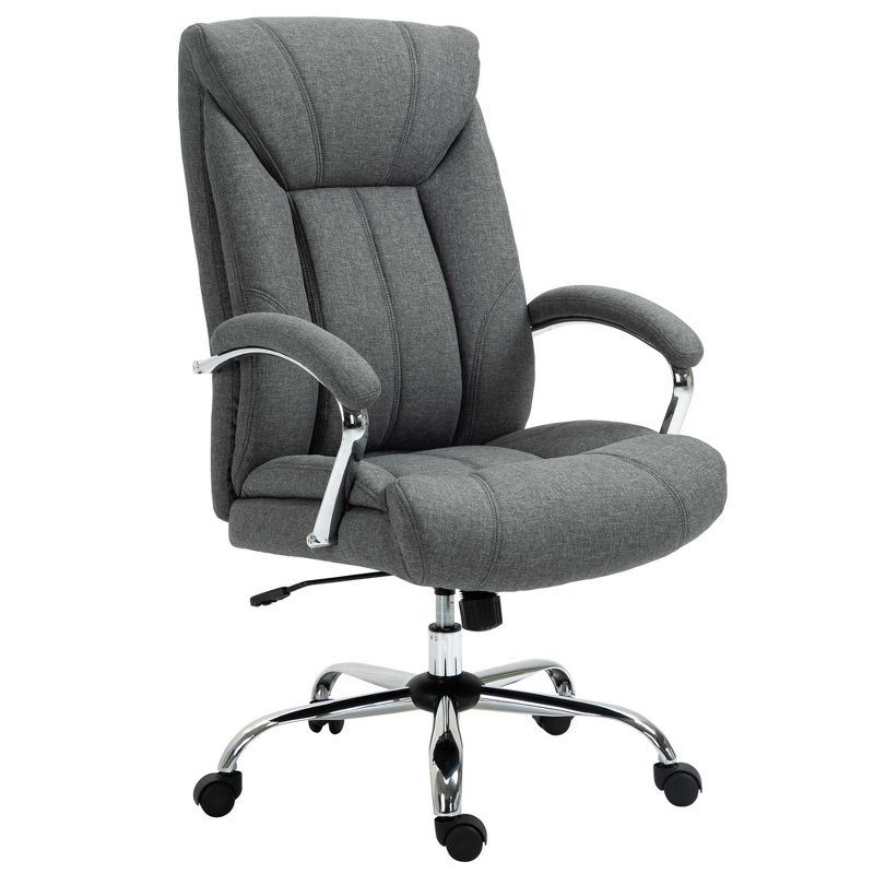 Vinsetto High Back Home Office Chair, Computer Desk Chair with Lumbar Back Support and Adjustable Height, gray, 5 of 8