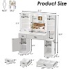PAKASEPT Morden Vanity Table, Vanity Table With Mirror and Lights & Power, Glass Top Dressing Table With 3 Drawers, 6 Shelves, 2 Cabinets - 2 of 4