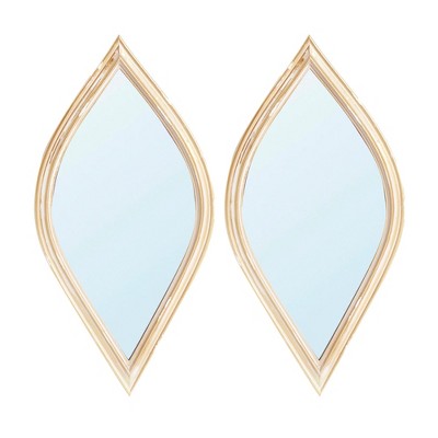 FURNIinspire Decorative Wall Mirrors Small Antique Gold Mirror Set for Modern Farmhouse Decor, Antique Gold, 3"*10.6"*2"