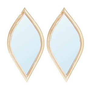 FURNIinspire Decorative Wall Mirrors Small Antique Gold Mirror Set for Modern Farmhouse Decor, Antique Gold, 3"*10.6"*2" - 1 of 4