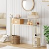 GustoWave 43.5” Console Table Gold Sofa Tables, Narrow Entryway Table with Storage and Shelves for Living Room, Foyer, Bedroom - 4 of 4