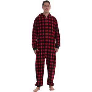 #FollowMe Adult Buffalo Plaid Onesie Pajamas  Cozy All-in-One Sleepwear - 1 of 1