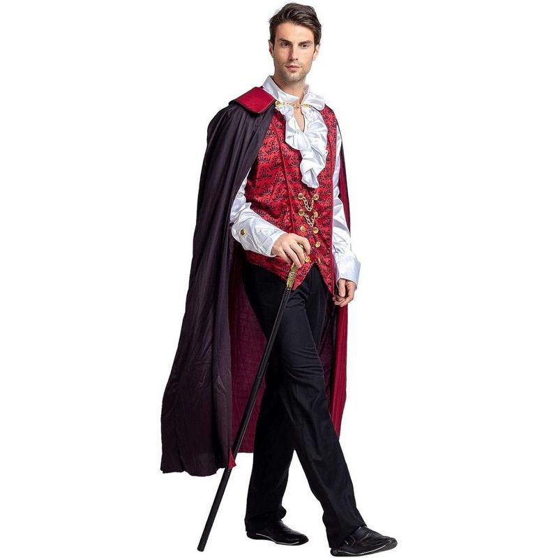 Syncfun Men Scary Medieval Vampire Costumes Halloween Dracula Vampire Costume Adult Men Vampire Cosplay, 4 of 8