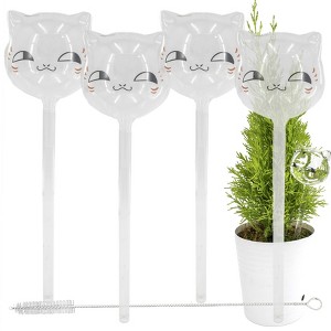 5 Star Super Deals Aqua Glass Plant Watering Cat Globes - Automatic Self Watering Drip Irrigation Ideal for Vacation Plant Care - 10" 6-7 oz 4pc Set - 1 of 4