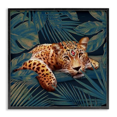 Stupell Industries Tropical Leopard with Glitz Gem, 12" x 12"