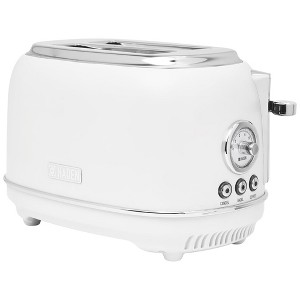 Haden Chelsea 2 Slice Wide Slot Stainless Steel Toaster for Bagels or Waffles with Adjustable Browning Control & Non-Slip Feet, Ivory & Chrome - 1 of 4