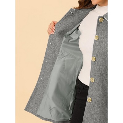INSPIRE CHIC Women's Winter Elegant Lapel Collar Long Trench Coat Light Grey Large — фото 5