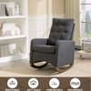 Comfy Upholstered Nursery Rocking Chair with High Backrest, Side Pocket & Rubber Wood Legs - Accent Nursing Armchair for Living Room & Bedroom - 4 of 4