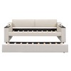NicBex Twin Size Wooden Upholstered Daybed, Modern Sofa Bed Frame with 2 Drawers and Slat Support for Living Room, Bedroom - 3 of 4