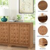 Lirago Set of 2 Farmhouse Sideboards-Waffle Door Storage Cabinets with Adjustable Shelves 57.48"L*13.78"W*31.5"H - 4 of 4