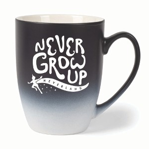 Elanze Designs Never Grow Up Neverland Two Toned Ombre Matte 10 ounce New Bone China Coffee Tea Cup Mug, Black and White - 1 of 4