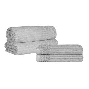 Modern Ribbed Cotton  Assorted Towel Set by Blue Nile Mills - 1 of 4