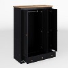 Chery Life 70.1" Tall 3 Doors Armoire Wardrobe Closet with 2 Drawers, Wooden Wardrobe Cabinet with Hanging Rail and Shelve for Bedroom, Black - 2 of 4