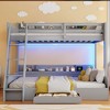 Twin Over Full Bunk Bed with Storage Shelves, Charging Station and a Drawer - 4 of 4