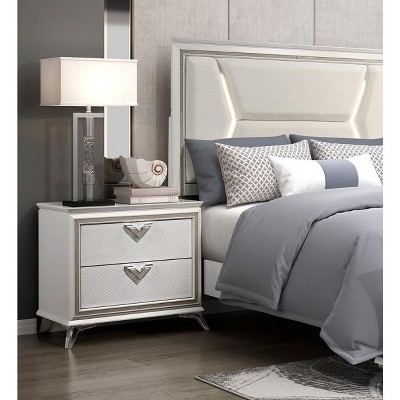 Vynxaria Antique White Nightstand ¨C Modern Luxury with Ample Storage