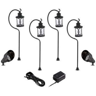 John Timberland Capistrano Black 4-Path 2-Spot LED Landscape Lighting Kit