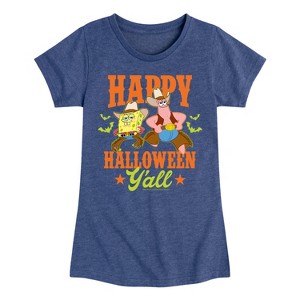 Girls' - SpongeBob SquarePants - Happy Halloween Y'all Fitted Short Sleeve Graphic T-Shirt - 1 of 4