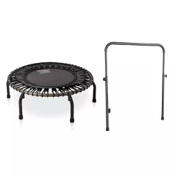 JumpSport 350 PRO Indoor Heavy Duty Lightweight 39-Inch Fitness Trampoline with Handle Bar Accessory, Black