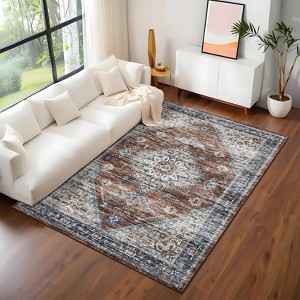 Indoor Soft Easy Vintage Luxurious Traditional Area Rug for Living Room Care Washable Floor Carpet Low Pile - 1 of 4