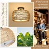 Semi Flush Mount Ceiling Light,Rattan Shade Pendant Light,3-Lights Boho Chandelier,Ceiling Light Fixture-The Pop Home - 4 of 4