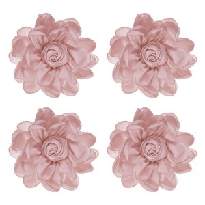 Unique Bargains Alloy Satin Fabric Big Rose Flower Dainty Brooches 4 Pcs - 1 of 4