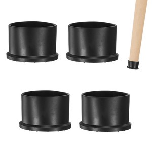 Unique Bargains Non-Slip PVC Chair Leg Caps Floor Protectors for Folding Chairs Black - 1 of 4