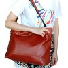 Slickblue Glamorous Brown Faux Leather Handbag with Three Zipper Pockets, Double Handles, Women’s Fashion Bag - 2 of 2