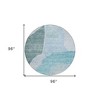 Teal Blue Artichoke Green And Blue Abstract Washable Indoor Outdoor Area Rug - 3 of 4