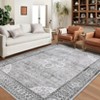 Machine Washable Area Rug Non Slip Non Shedding Rug Boho Printed Low Pile Rugs Vintage Foldable Stain Resistant Indoor Carpet for Bedroom Living Room - 3 of 4