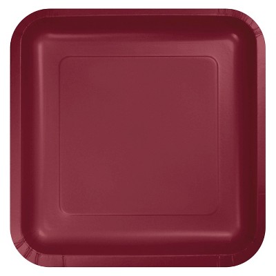 Burgundy Red 7" Dessert Plates - 18ct