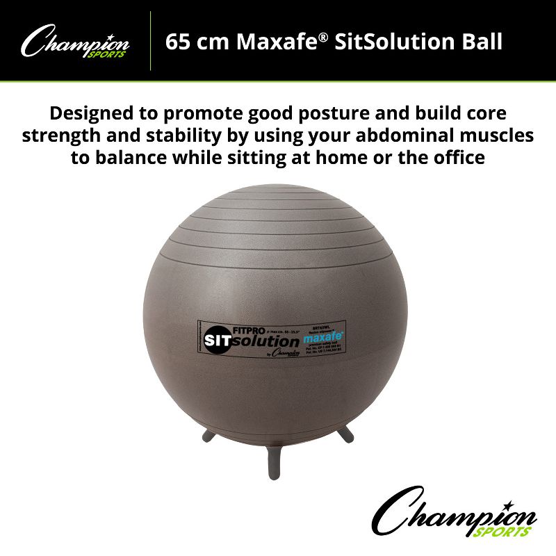 Champion Sports MAXAFE Sitsolution 65cm Ball with Stability Legs, 2 of 6