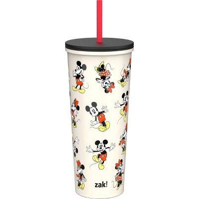 Zak Designs Minnie 24oz Cleary Straw Tumbler