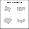 Sapphtopaz 7 Piece Comforter Set Bedding Faux Suede Reversible Quilt Stitching Colorblock Embroidery Design Hut Style Quilt Set - 3 of 4