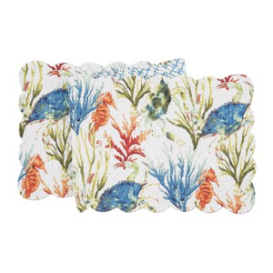 C&F Home 51" x 14" Marino Quilted Reversible Colorful Coastal Table Runner - 1 of 4