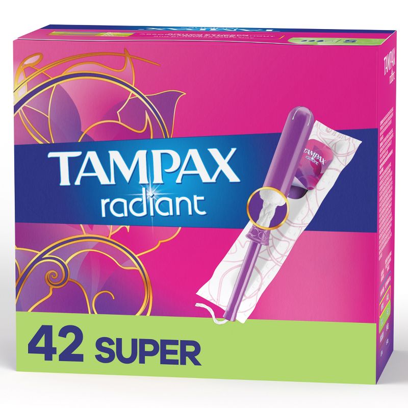 Tampax Radiant Super Absorbency Tampons - Unscented, 1 of 12