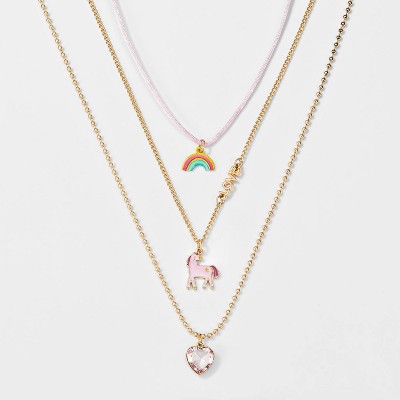 Girls' 3pk Unicorn Necklace Set - Cat & Jack™