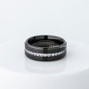 Jewelry Avalanche Mens Black Titanium CZ Eternity Wedding Band, Comfort-fit, 8mm - 4 of 4