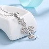 18k Rose And Sterling Silver Tulip Pendant Necklace with crystals - 2 of 4