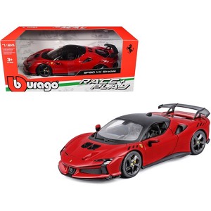 Ferrari SF90 XX Stradale Red with Black Top "Race and Play" Series 1/24 Diecast Model Car by Bburago - 1 of 4