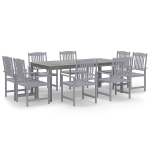 vidaXL Patio Dining Set Table and Chair Furniture Set Solid Wood Acacia Gray - 1 of 4