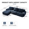 PexFix Modern L-Shaped Modular Sectional Sofa for Living Room Corduroy Fabric 3-Seater Couch with Deep Seat and Movable Ottoman Anti-slip - 3 of 4