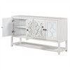 4-Door Sideboard Buffet Cabinet, Console Table, Sideboard Storage Cabinet With Mirrored Doors & Acacia Wood Legs For Entryway Living Room Dining Room - image 4 of 4