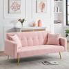 Hrinhom 71.3"W Loveseat Sofa,Teddy Sofa Bed with 2 Pillows - 3 of 4