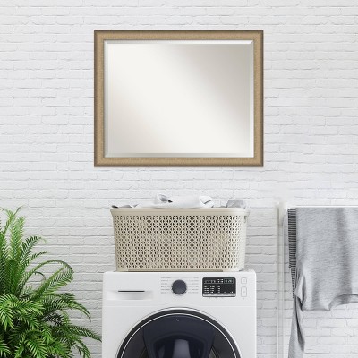 Elegant Brushed Bronze Narrow Framed Rectangular Vanity Mirror