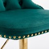 CAVINAS 24.8"-33"Chic Velvet Bar Stools Counter Height,Set of 2,360°Swivel Barstools with Adjustable Lifting,Back Tufted&Matte Gold Footrest - 3 of 4