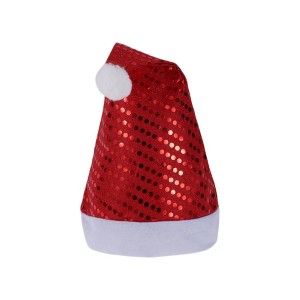 Unique Bargains Christmas Hat Sequin Hat Polyester Non-Woven Fabric Red 11.02"x14.96" 1 Pc - 1 of 4