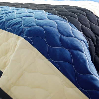 Slickblue Handmade Vermicelli-Quilted Patchwork Quilt Set, Includes Standard Shams, Full/Queen Bedding — фото 4
