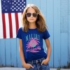 The Juniper Shop Retro Malibu Palm Tree Youth Short Sleeve Tee - M - Royal - 3 of 4