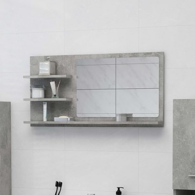CLIHOME Mirror Engineered Wood, Acrylic Medium Bathroom Mirror Cabinet with 3 Shelves
