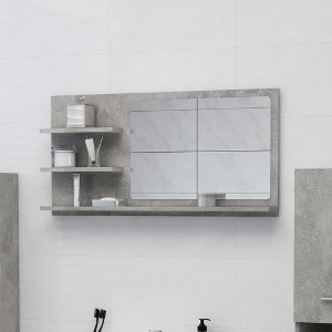 CLIHOME Mirror Engineered Wood, Acrylic Medium Bathroom Mirror Cabinet with 3 Shelves - 1 of 4
